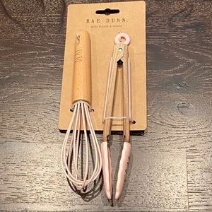 NWT Rae Dunn Everyday Collection Mini Whisk and Tong Kitchenware Set